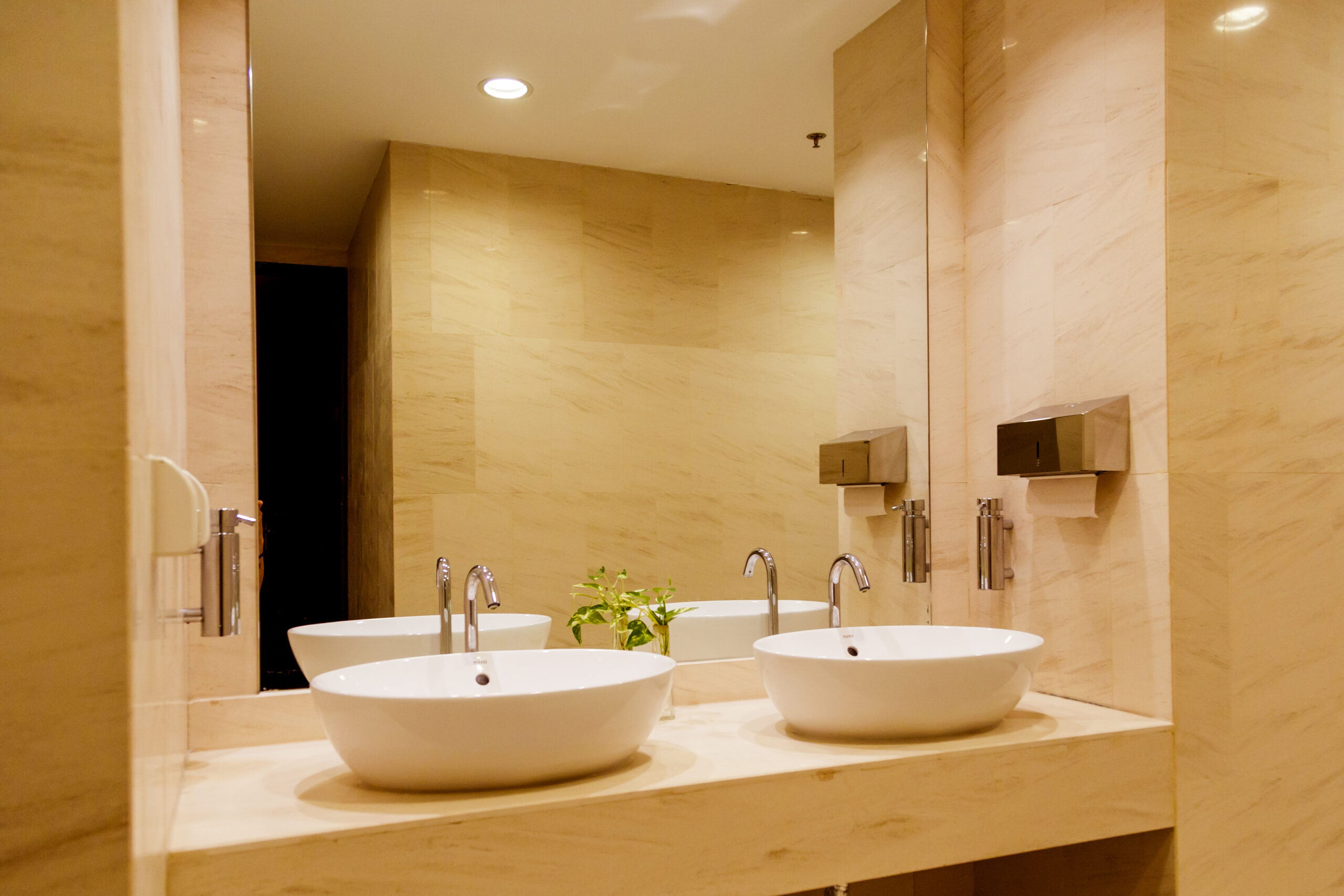 Stylish double bathroom interior